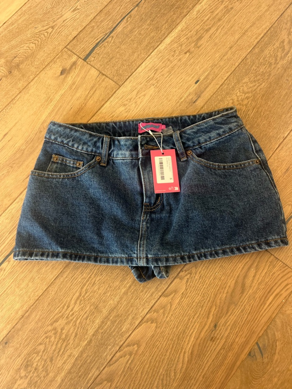 Dark Blue Denim Mini Skort- Women's Casual Denim